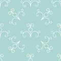 Vector seamless pattern, turquoise background . Vector curl decoration for wallpaper or invitation card. Royalty Free Stock Photo