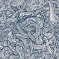 Vector seamless pattern of twisted tapes or spaghetti.