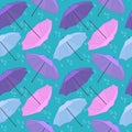 Vector seamless pattern with umbrellas Royalty Free Stock Photo
