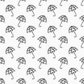 Vector seamless pattern with umbrellas; simple design.