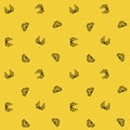 Vector seamless pattern with underwear. Panties and bra lines on a yellow background in vector