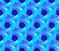 Vector seamless pattern with unreal optical illusion. Hexagon illustration, isometric drawing Royalty Free Stock Photo