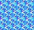 Vector seamless pattern with unreal optical illusion. Hexagon illustration, isometric drawing Royalty Free Stock Photo