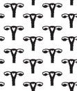 Vector seamless pattern of uterus silhouette