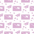 Vector seamless pattern Valentine`s Day Letter