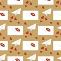 Vector seamless pattern Valentine`s Day Letter