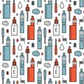 Vector seamless pattern of vape and accessories