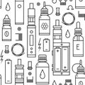 Vector seamless pattern of vape and accessories