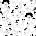 Vector seamless pattern with vegetables Royalty Free Stock Photo
