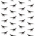 Vector seamless pattern of velociraptor silhouette Royalty Free Stock Photo