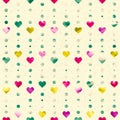 Vector seamless pattern with watercolor hearts