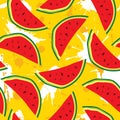 Vector seamless pattern with watermelons background design