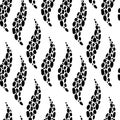 Vector Seamless pattern with wavy abstract elements. The vertical mosaic stripes. Black figures on a white background Royalty Free Stock Photo