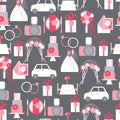 Vector seamless pattern with wedding icons Royalty Free Stock Photo