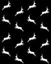 Vector seamless pattern of white deer silhouette Royalty Free Stock Photo