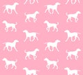 Vector seamless pattern of white dog silhouette Royalty Free Stock Photo