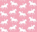 Vector seamless pattern of white dressage horse