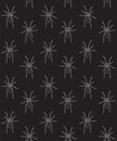 Vector seamless pattern of doodle sketch spider