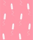 Vector seamless pattern of white menstrual tampon