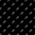 Vector seamless pattern of white paper clip on black background Royalty Free Stock Photo