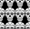 Vector seamless pattern of white sugar skull Royalty Free Stock Photo