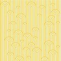 Vector Seamless Pattern with White and Yellow Waves. Minimalist Texture. Noodle and Pasta Abstract Background Concept