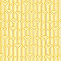 Vector Seamless Pattern with White and Yellow Waves. Stripes with Waves Texture. Noodle and Pasta Abstract Background