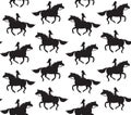 Vector seamless pattern of woman horse silhouett Royalty Free Stock Photo