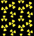 Vector seamless pattern of yellow danger sign