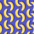 Vector seamless pattern with yellow ripe bananas Royalty Free Stock Photo