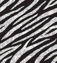 Vector seamless pattern of zebra silver print