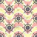 Vector seamless patterns Background with steering wheel, waves Creative geometric vintage backgrounds, nautical theme Graphic illu Royalty Free Stock Photo