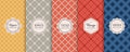 Vector seamless patterns collection. Colorful vintage geometric backgrounds Royalty Free Stock Photo
