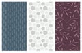Vector seamless patterns with flowers and leaves Royalty Free Stock Photo