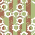 Vector seamless patterns with mechanism of nuts and stripes. Creative geometric beige pastel grunge backgrounds.