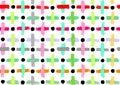 Vector seamless patterns, vector colorfull painted shapes, cross geometric seamless patterns, repeating brushes, crosses and line