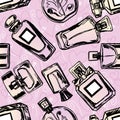 Vector seamless perfume pattern.