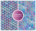 Vector Seamless Pink Blue Geometric Pattern Collection Royalty Free Stock Photo