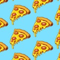 Vector seamless pizza pattern