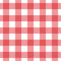 Vector seamless plaid checkered gingham pattern background. red white fabric texture. Abstract geometric template Royalty Free Stock Photo