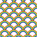 Vector seamless pride gay lesbian rainbow pattern on white background