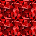 Vector seamless red abstract geometric rumpled triangular graphic background