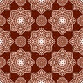 Vector Seamless Red and White Mandala Pattern. Geometry Wrapped Textures. Royalty Free Stock Photo