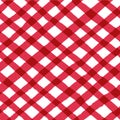 Vector seamless repeat pattern with red bias diagonal gingham check plaid