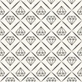 Vector seamless retro pattern, with diamonds. Royalty Free Stock Photo