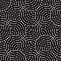 Vector Seamless Rounded Lines Pattern. Abstract Geometric Background Design. Circular Geometric Tiling Lattice
