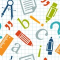 Vector seamless school pattern Royalty Free Stock Photo