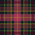 Vector seamless scottish tartan pattern in dark red, green, pink color