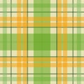 Vector seamless scottish tartan pattern in green, orange, beige