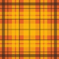 Vector seamless scottish tartan pattern in orange, black, red, yellow. British or irish celtic design for textile, clothes, fabric